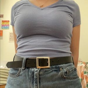 Small Periwinkle V-Neck Crop Top: Wild Fable